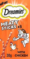 Dreamies Meaty Sticks Cat Treats with Chicken 30g