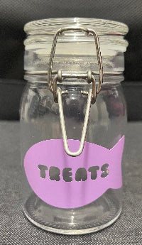 Glass Cat Treat Jar