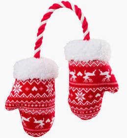 House of Paws Christmas Mittens Dog Toy