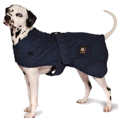 Danish Design Towelling Dog Robe Navy